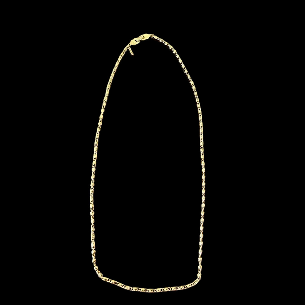 Vintage D'Orlan Signed Triple Gold Plated Scroll Link Necklace